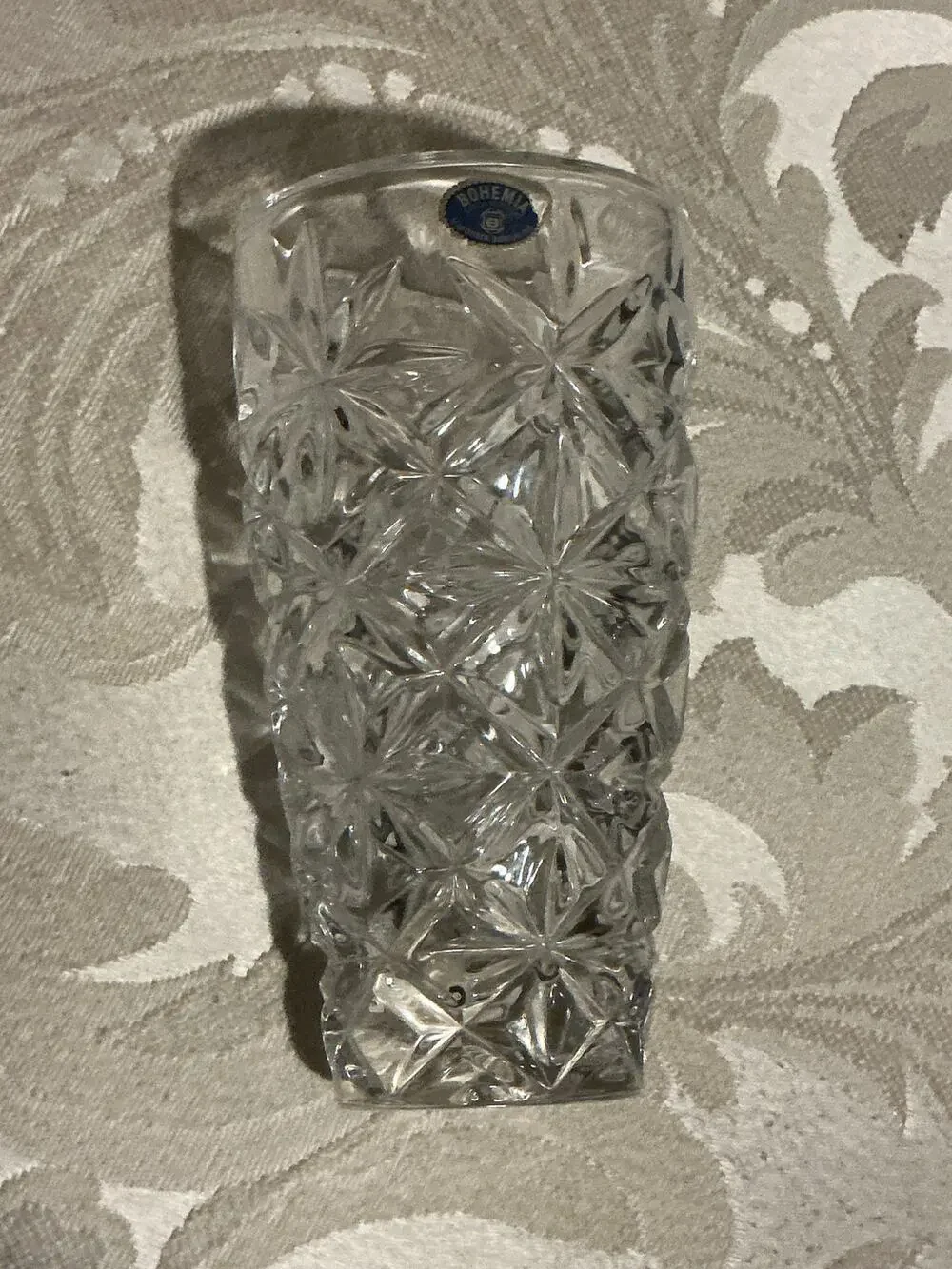 Bohemia crystal vase 7 inches tall